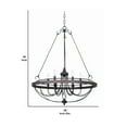 thumbnail image 5 of Saltoro Sherpi 6 Bulb Metal Wagon Wheel Candle Chandelier with Scrollwork Details, Black, 5 of 5