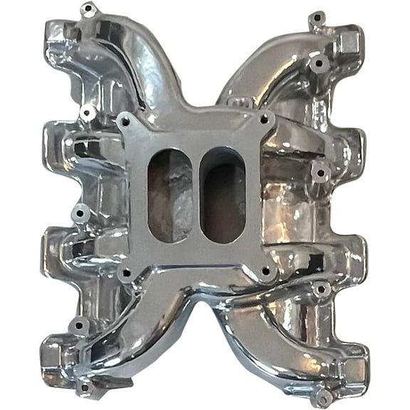 Polished Dual Plane Carburetor Intake Manifold For Cathedral Port LS Engines