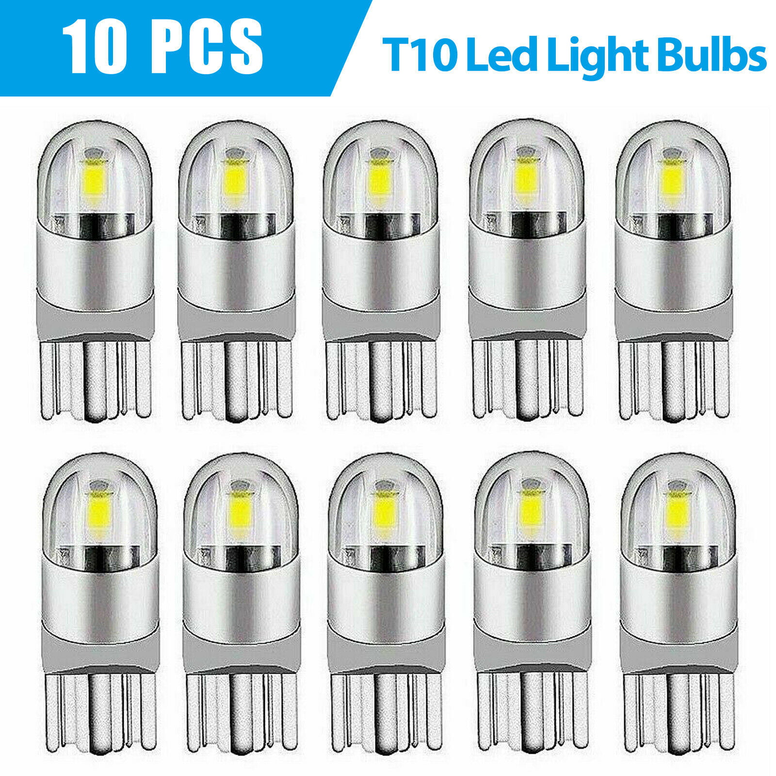 Color : White WCHAOEN T10 2W W5W 501 COB Car Side Marker Lights Bulb Voltage Decoding License Plate Lamp for Truck New car light 