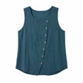 thumbnail image 5 of Fewfanhot Womens Tops Trendy Summer Casual Sleeveless Button Down Tank Tops Fashion Work Waistcoat, 5 of 5