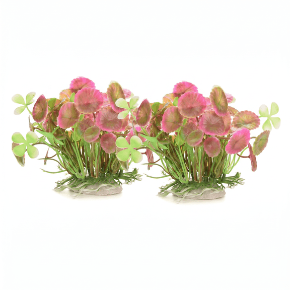 Silk Plants for Fish Tank,Artificial Silk Flowers Aquarium Plastic Plants, Hiding Decor for Fish Tanks And Safe for Freshwater & Amphibians, Realistic Underwater Habitat Plants Red(2pc)