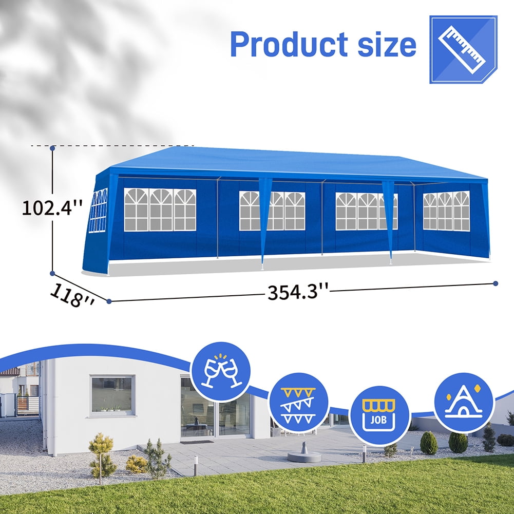 Aimee Lii 360" x120" Large Party Tent, Events Shelter Canopy Gazebo with 4 Side Walls, Shade Shelter for Weddings, Picnic, Blue Aimee Lii 360" x120" Large Party Tent, Events Shelter Canopy Gazebo with 4 Side Walls, Shade Shelter for Weddings, Picnic, Blue