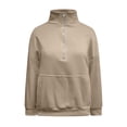 thumbnail image 4 of Womens Sweatshirt Casual Half Zip Fleece Long Sleeve Lightweight Pullover with Kangaroo Pocket Fall Outfits 2026, 4 of 7