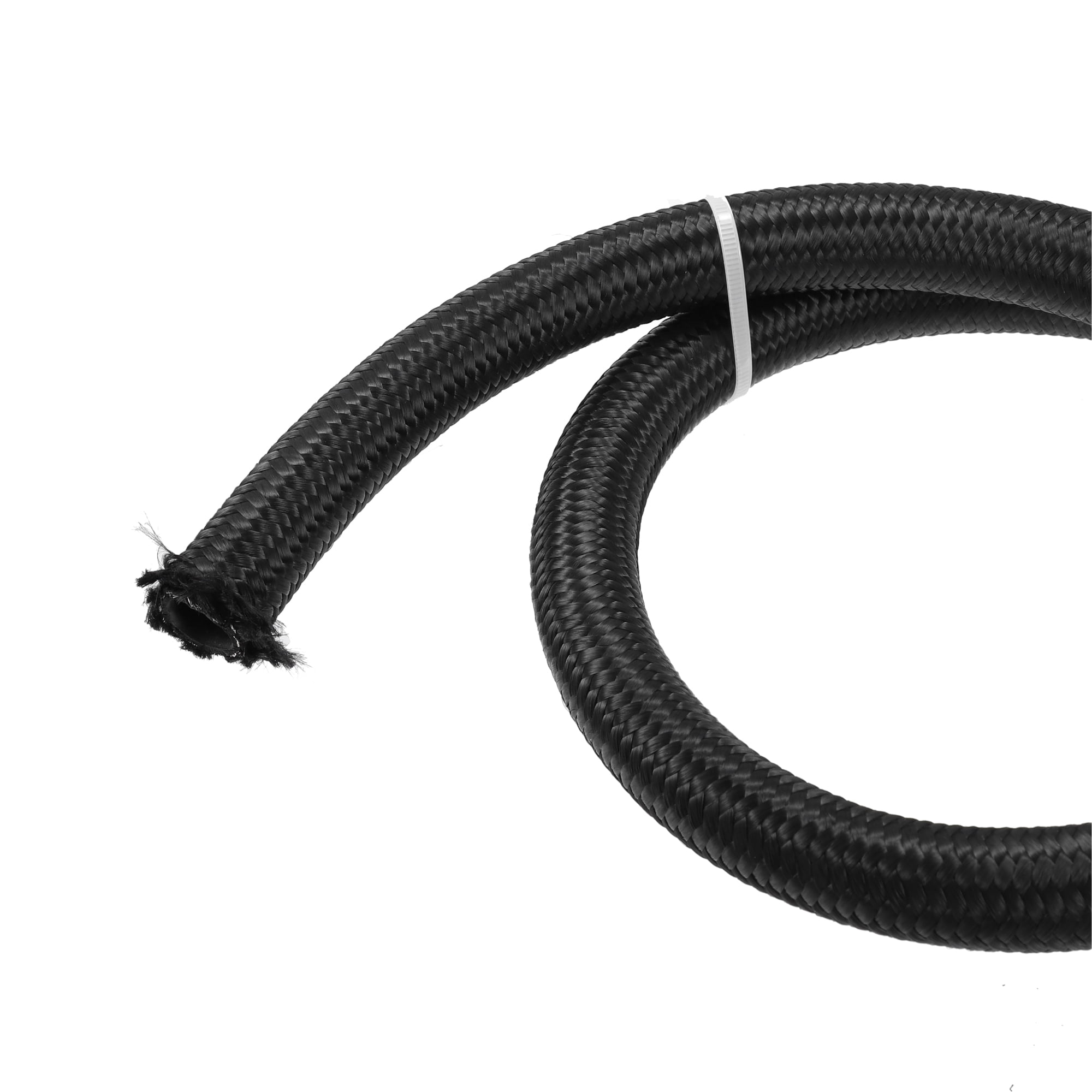 Unique Bargains 8ft 10AN Fuel Hose AN10 Universal Car Braided Nylon Stainless Steel CPE Oil Fuel Gas Line Hose Black