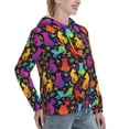 thumbnail image 6 of Sikiie Colorful Cats Women's Casual Hoodies Long Sleeve Lightweight Pullover Tops Loose Sweatshirt-XX-Large, 6 of 7