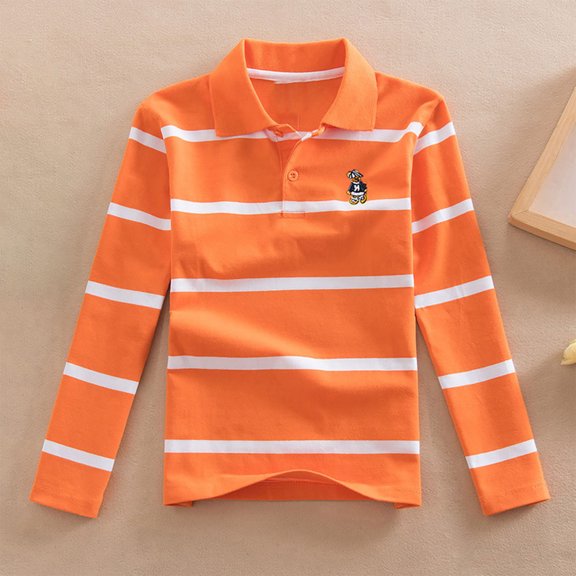 Bnwani Long Sleeve Toddler Shirts Boys Cotton Crew Neck Casual Printed Striped Tops