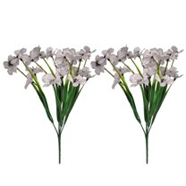 Guanhe 2 Bundles Outdoor Plants Artificial Flowers Bouquets for Home Garden Vase Decor, Silk Daisy Plastic Fake Flower Party Table Centerpieces Decor,White
