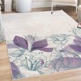 thumbnail image 1 of Flower Decorative Rug, Retro Floral Background Hibiscus Silhouettes Dramatic Romantic Nature Art, Quality Carpet for Bedroom Dorm and Living Room, 6 Sizes, Grey Pink, by Ambesonne, 1 of 4
