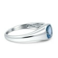 thumbnail image 2 of New Signet Wedding Ring Cushion Cut Simulated CZ 925 Sterling Silver Size 7, 2 of 5