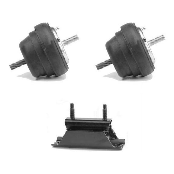 Engine Mount Kit - 3-Piece - Compatible with 1988 - 1997 Ford Ranger 2.3L 4-Cylinder 4WD, 2WD (Fits 1988 2.0L and 2.3L 4-Cylinder) 1989 1990 1991 1992 1993 1994 1995 1996