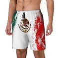 thumbnail image 5 of Mens Swim Trunks Mexican Flag Quick Dry Board Shorts with Compression Liner, 5 of 6