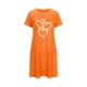 thumbnail image 4 of Camisón corto de talla grande para mujer, camisón de manga corta con estampado de pecho a la moda, camisón para mujer, 4 of 5