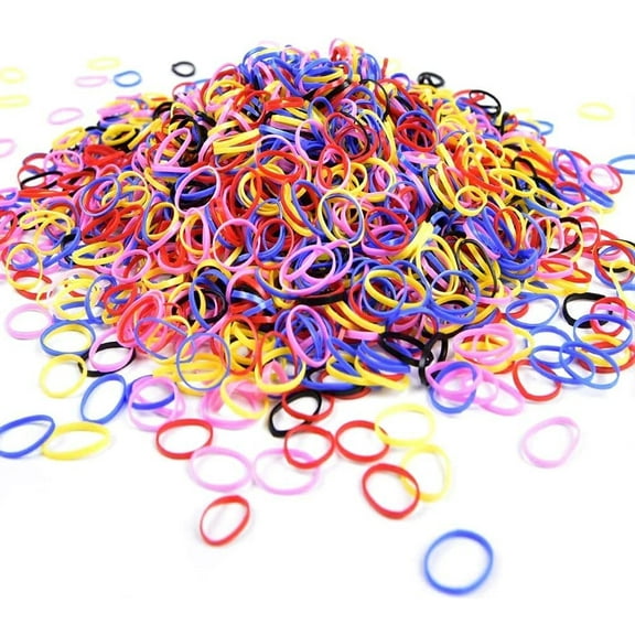 1000 Mini Rubber Bands Soft Elastic Bands,Casewin Small Elastic Hair Bands Hair Rubber Bands for Kids Hair, Braids Hair, Wedding Hairstyle and More (Multicolor)