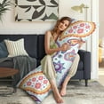 thumbnail image 5 of Paisley Long Body Pillow Cover - Vintage Bohemian Floral Print, Soft & Breathable Ethnic Fabric, Hidden Zipper, 20"x54" - Elegant Home Decor Gift for Side Sleepers & Pregnancy Support, 5 of 7