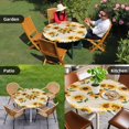 thumbnail image 4 of Vintage Sunflower Round Tablecloth for 36-44 Inch Tables,Fitted Table Cover with Elastic Edge,Yellow Flowers Summer Botanical Retro Art Waterproof Outdoor Table Cloth Protector for Patio Dinner, 4 of 9