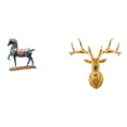 thumbnail image 1 of Majestuosa Escultura De Fusión De Equino Y Ciervo, Decoración Artística Feng Shui Para Escritorio, Sala De Estar, Estantería Y Montaje En Pared Para Exhibición En Casa O Oficina., 1 of 8