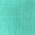 thumbnail image 1 of Ahgly Company Machine Washable Indoor Square Solid Turquoise Blue Modern Area Rugs, 8' Square, 1 of 4