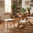 thumbnail image 2 of Dayalane Mid Century Modern Dining Chairs Set of 2,Linen Upholstered Farmhouse Chairs with Open Back,Side Dining Chairs with Natural Wood Legs for Dining Room, Kitchen, Restaurant,Beige, 2 of 9