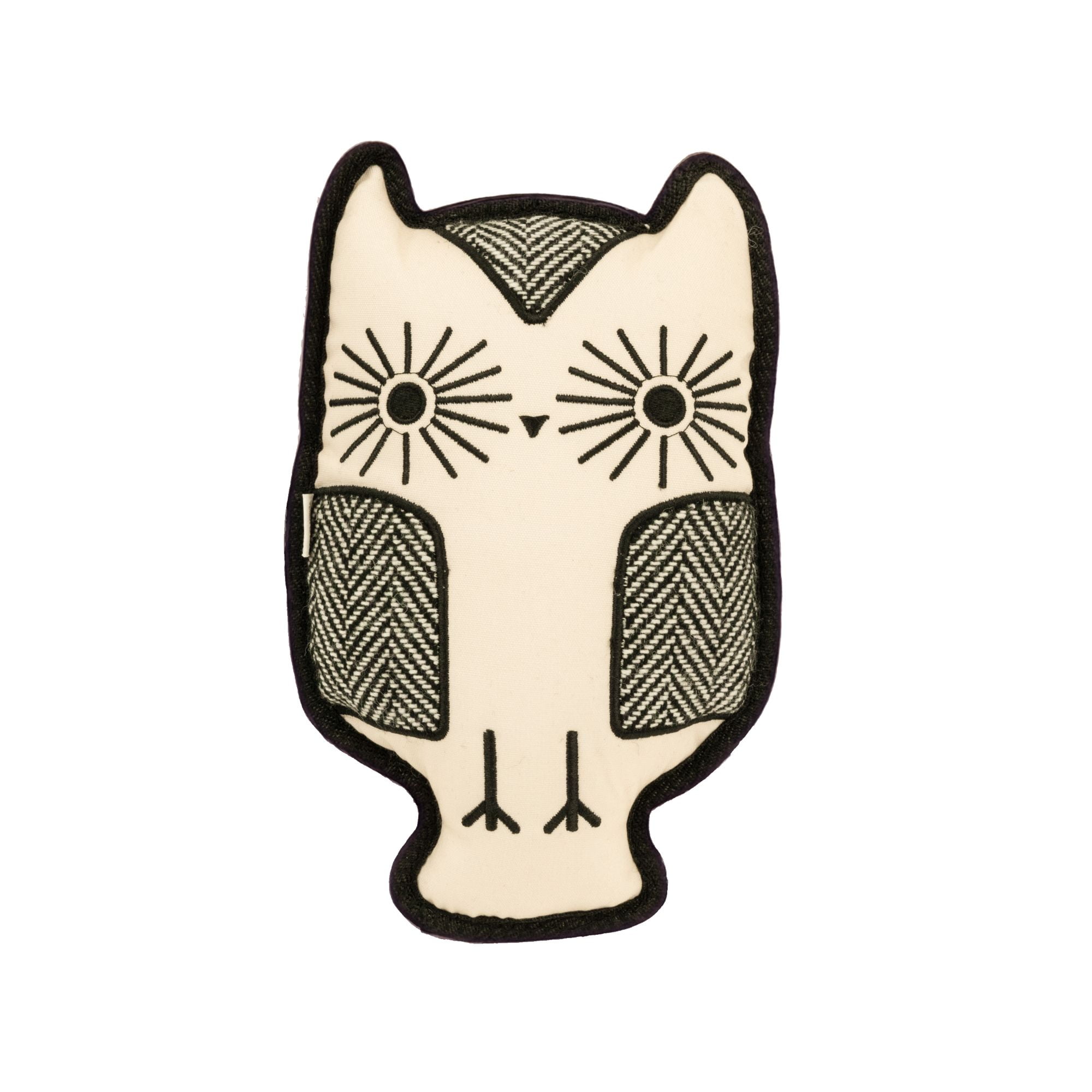 Harry Barker Durable Plush Herringbone Owl Squeaker Dog Toy, Brown, O7S