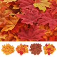 thumbnail image 2 of Autumn Maple Autumn Colors Large Autumn Silk Tableware for Fall Weddings and Fall Parties (Color  100 PCS) US, 2 of 11