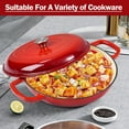 thumbnail image 4 of Vivicreate Enameled Cast Iron Dutch Oven, 3.5 Quart, Red, with Lid, 4 of 7