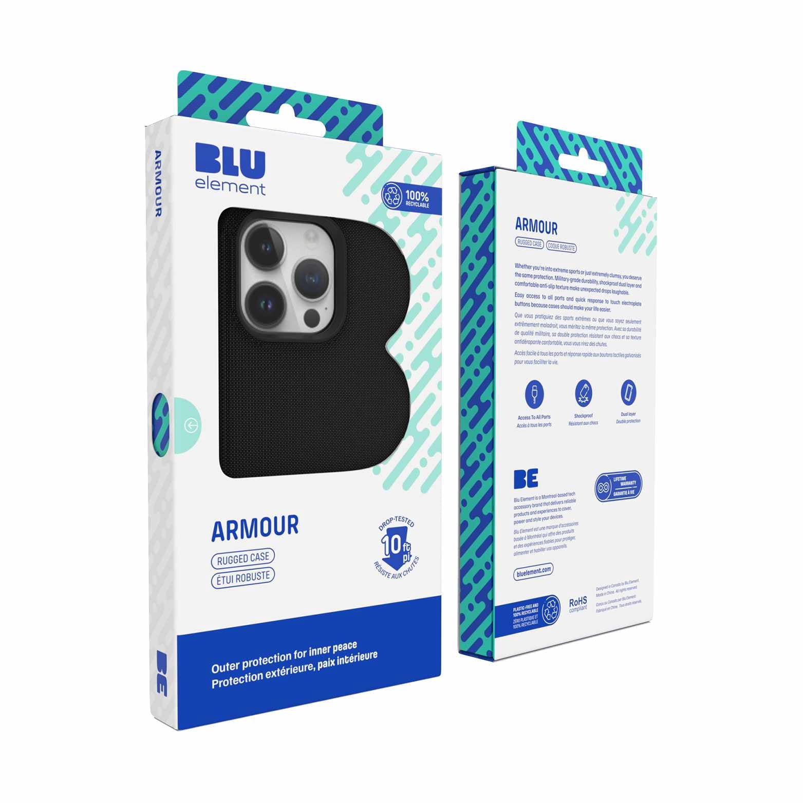 Blu Element Étui Robuste Armour Noir pour Samsung Galaxy A16 5G