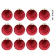 thumbnail image 3 of 12pcs Velvet Christmas Ball Ornaments - Large Flocked Shatterproof Decorative Balls, Festive Hanging Ornaments for Xmas Tree Holiday Party Decoration, 3.1in/8cm, Red, 3 of 7