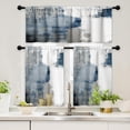 thumbnail image 1 of Kitchen Curtains and Valances Set 3 Piece Kitchen Curtains 36 Inch Length Small Kitchen Window Curtains Over Sink Blue Grey Modern Abstract Art Window Treatment Tiers for Window Decor, Blue, 1 of 5