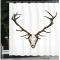 thumbnail image 3 of Ambesonne Antlers Shower Curtain, Deer Stag Bones Mounted, 69"Wx75"L, Brown and Pale Grey, 3 of 4