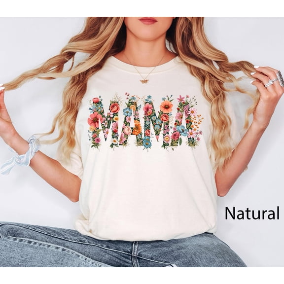 Floral Mama Shirt, Mama Shirt, Retro Mom Tshirt, Mother's Day Gift, Flower Shirts for, Floral New Mom Gift, Gift For Mama, Mom Tee