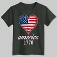 thumbnail image 2 of TOWED22 American Flag Holiday Tops for Girls 4th of July Patriotic Shirts Tee T-Shirts Soft Cotton Comfort(Grey,9-10 Y), 2 of 5