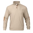 thumbnail image 4 of Yiaimeir Men's Long Sleeve Ribbed Knit Pullover Sweater with Quarter Zip Collar and Elbow Patch Casual Classic Design, 4 of 7