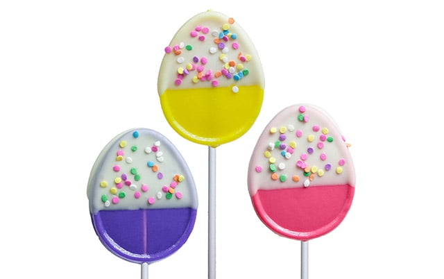 White Chocolate Dipped Easter Egg with Confetti Lollipop, 24 Count ...