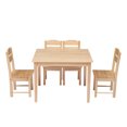 thumbnail image 4 of QINXIN Children Pine Wooden Table Chair Set For Eating Reading Coloring Playing Games 66x56x49cm (1 Table With 4 Chairs), 4 of 7