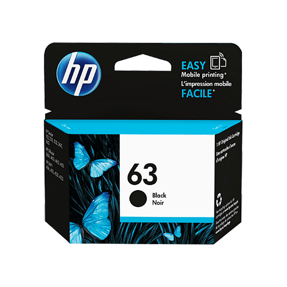 HP 63 Ink Cartridge, Black (F6U62AN)