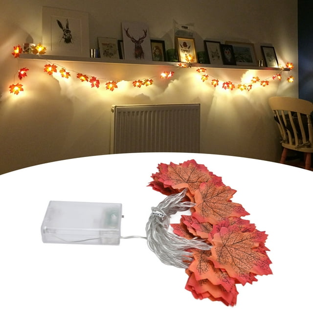 Guirnalda iluminada de temporada de otoño decoración cálida de otoño de 98 pies cadena de luces de hojas de arce para interiores y exteriores Halloween Navidad ANGGREK Otros