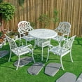 thumbnail image 5 of Hi-Line Gift Ltd. Elegant White- All-Weather Cast Aluminium Bistro Ensemble, 5 of 5