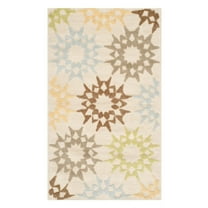SAFAVIEH Martha Stewart Quilt Pebble Geometric Cotton Area Rug, Cream, 5'6" x 8'6"