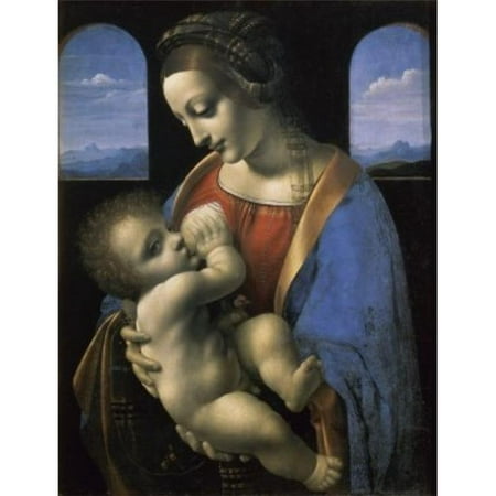 Posterazzi SAL261162 Madonna Litta C 1490-1491 Leonardo Da Vinci 1452-1519 Italian Oil on Canvas Hermitage Museum St Petersburg - 18 x 24 (Best Leonardo Da Vinci Museum)