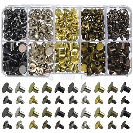 

150 Sets Screw Post Studs Rivets Binding Screws Nail Rivet Button for Crafts