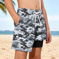 thumbnail image 4 of ATOGUTA Swim Shorts for Boys with Liner Bathing Suits Summer Quick Dry Swimwear Swim Trunks Size 5T-14, Gray, 4 of 6