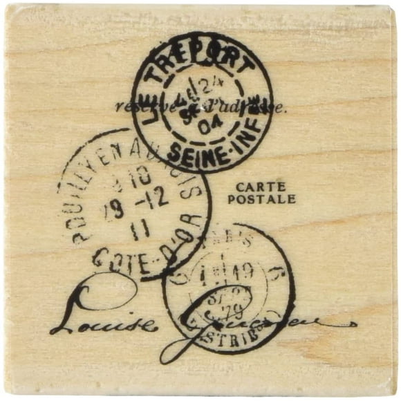 Inkadinkado Mounted Rubber Stamp K-Paper Artsy Tre'port Postal 2-Inchx2-Inch