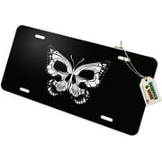 Graphics and More Butterfly Skull Insect Novelty Metal Vanity Tag License Plate