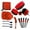 Red, variant on Cleaning Brush Set Car Dust Dirt Clean Tool Kit Cleaner Electric Drill Part Great for Air Holes Leather Rims Auto Detail