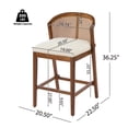 thumbnail image 3 of Indoor Wooden Counter Stool,Walnut, 3 of 14