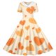 thumbnail image 4 of Vestido de manga corta con cuello vuelto para niñas Vestido elástico de manga corta para niñas Vestido skater con volantes de corte A Vestido de recital escolar Vestido de manga corta con cuello vuelt, 4 of 6