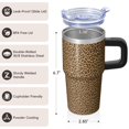thumbnail image 3 of Leopard 20oz Stainless Steel Tumbler with Handle and Straw – Insulated Travel Cup with Sliding Lid, 360° Full Wrap Printed Mug for Home, Outdoor & Sports Use, 3 of 6