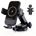 thumbnail image 1 of Wireless Car Charger, 15W Qi Fast Charging Auto Clamping Car Charger Phone Mount,, 1 of 4
