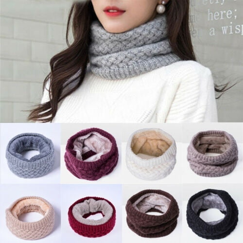 Winter Wool Neck Warmer Scarf Fleece 