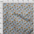 thumbnail image 3 of oneOone Rayon Grayish Blue Fabric Florals Dress Material Fabric Print Fabric By The Yard 56 Inch Wide, 3 of 4